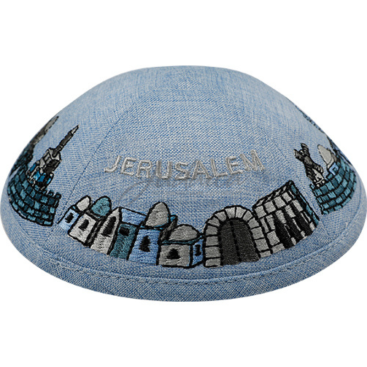 Кипа "Jerusalem blue" 