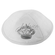 Кипа замшевая белая "Golden Crown"