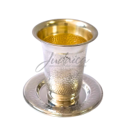 Бокал для кидуша с блюдцем  SILVER-5