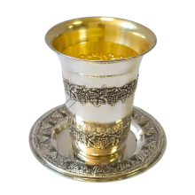 Бокал для кидуша с блюдцем SILVER-6 Бокал для кидуша с блюдцем SILVER-6