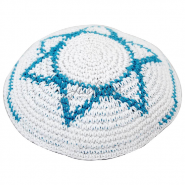 Кипа бело-голубая "Волны"