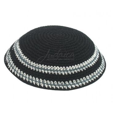 Кипа вязаная "Белый узор"