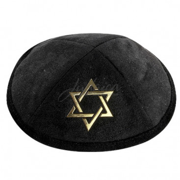 Кипа замшевая "Golden Megan David"