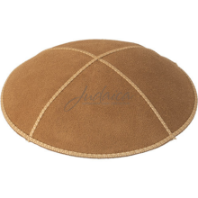 Кипа кожаная "Light brown", 15 см
