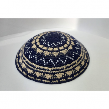 Кипа "Зигзаги" синяя